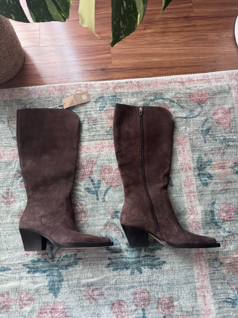 Dolce Vita Raj chocolate Suede Wide-Calf Boot - Picture 3 of 13